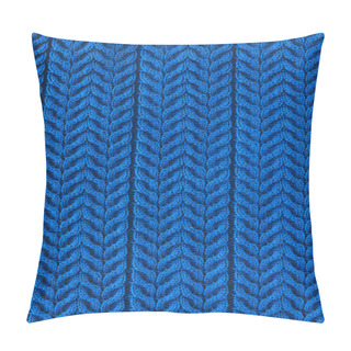 Personality  Full Frame Of Dark Blue Woolen Fabric With Pattern As Backdrop Pillow Covers