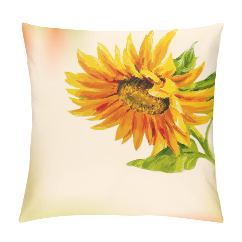 Personality  Oil painting. Sunflower. Greeting Card. pillow covers