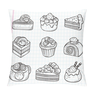 Personality  Doodle Cake Icons Pillow Covers