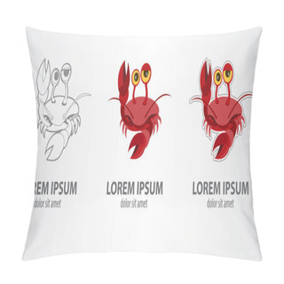 Personality  Crab Logos Set  Pillow Covers