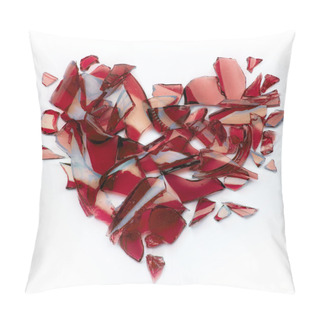 Personality  Valentines Day Banner Broken Heart On White Background Pillow Covers