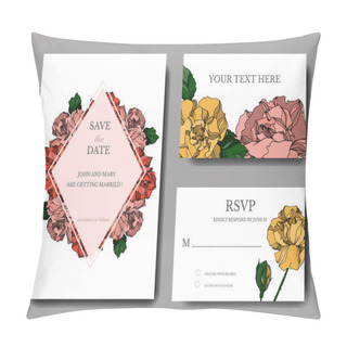 Personality  Vector Roses Floral Botanical Flowers. Black And White Engraved Ink Art. Wedding Background Card Decorative Border. Pillow Covers
