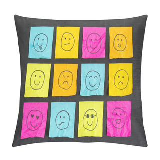 Personality  Crumpled Sticky Note Emoticons Pillow Covers