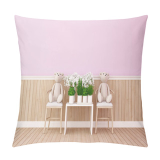 Personality  Twin Bear And Flower In Pink Room Pillow Covers