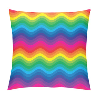 Personality  Colorful Rainbow Waves Pillow Covers