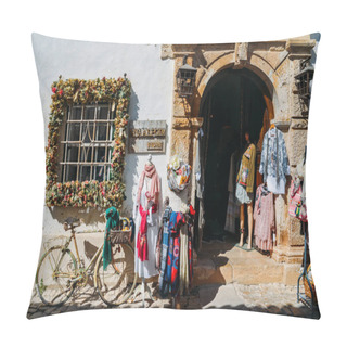 Personality  Traditional Portuguese Souvenirs For Sale On Display Captured In The Historic City Centre Of Obidos, Portugal Pillow Covers