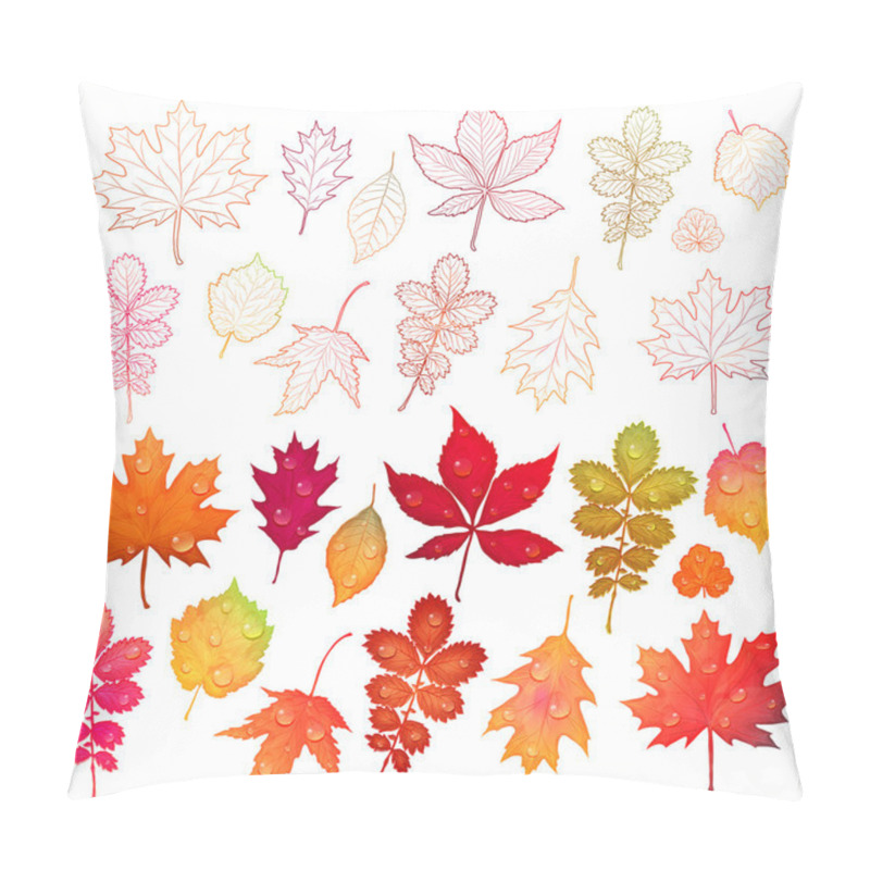 Personality  Set of colorful leaves vector pillow covers