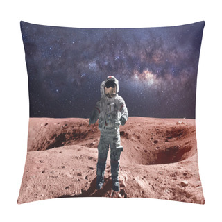 Personality  Brave Astronaut At The Spacewalk On The Mars. This Image Elements Furnished By NASA. Pillow Covers
