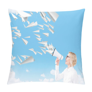 Personality  Woman With Loudspeaker Pillow Covers
