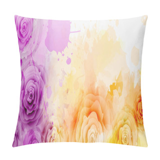 Personality  Watercolor Background With Roses Pillow Covers
