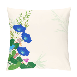 Personality  Bouquet Of Bindweed Flowers And Wild Herbs Pillow Covers