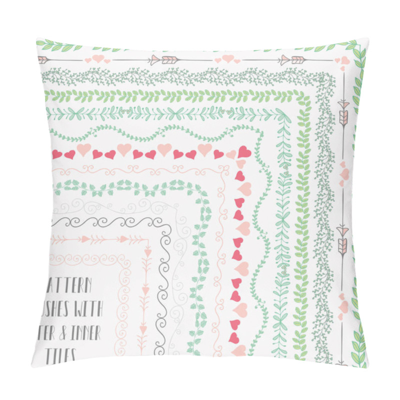 Personality  Vector pattern brushes with outer and inner tiles pillow covers