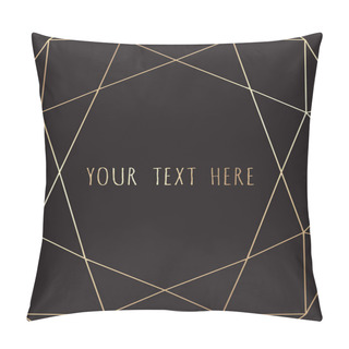 Personality  Gold Polygonal Frame , Geometric, Diamond Shapes. Pillow Covers