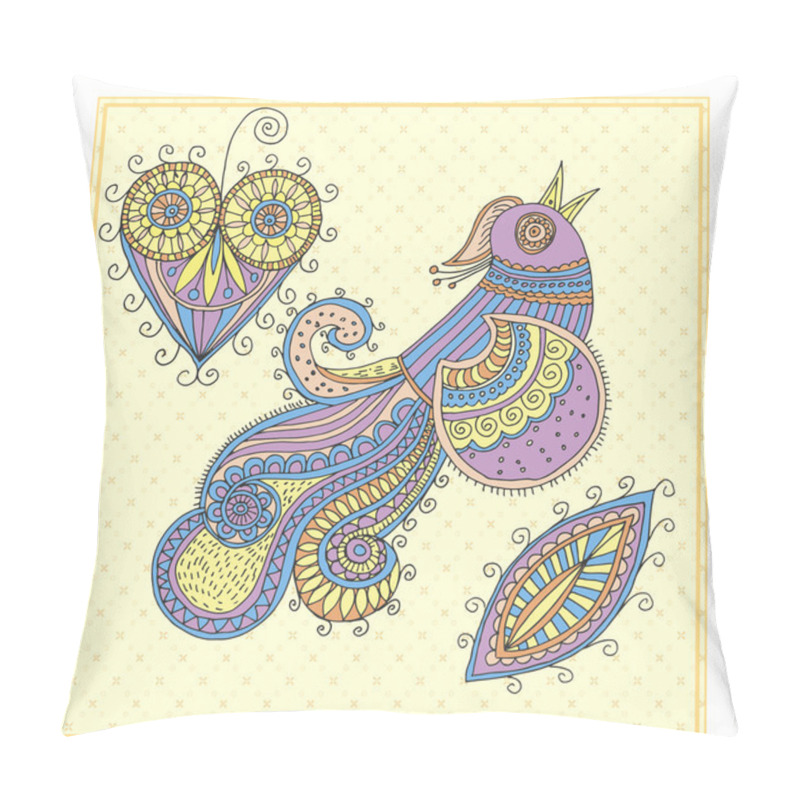 Personality  Fire-bird, vector illustration pillow covers