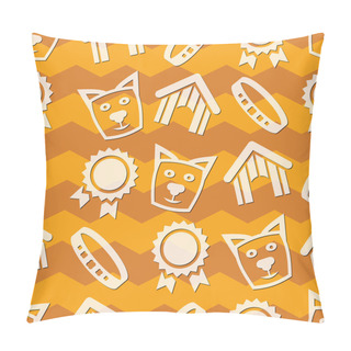 Personality  Collection Of Pet Care Icons - Vector Dogs Pillow Covers