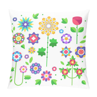 Personality  Collection Of Flowers. Buds And Leaves. Vector. Pillow Covers