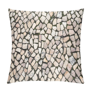 Personality  Natural Distinct Cobblestones Pavement Detail, View From Above Pillow Covers