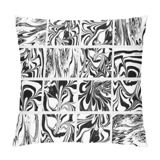 Personality  Set Of Ink Marbling Textures Pillow Covers