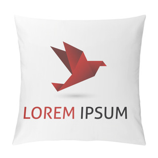 Personality  Origami Bird Logo. Abstract. Vector Illustration Pillow Covers