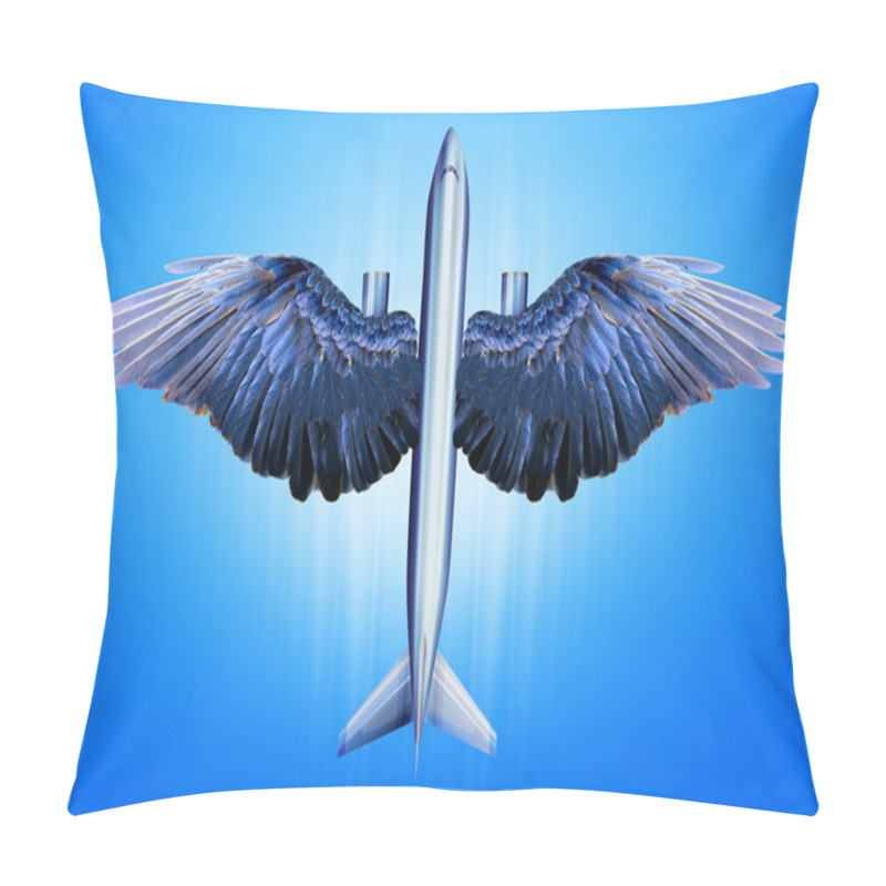 Personality  Aircraft With Bird Wings Pillow Covers