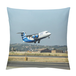 Personality   Ellinair Greek Aerospace Ellin Air SX-EMI Aircraft Preparing Fo Pillow Covers