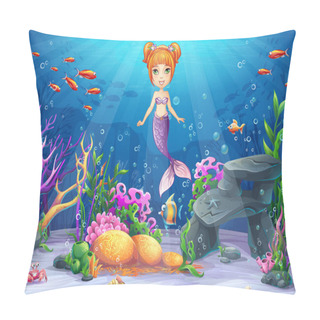 Personality  Vector Cartoon Illustration Underwater World Pillow Covers