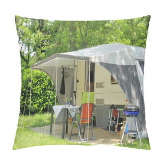Personality  Caravan At A Camp Site Pillow Covers