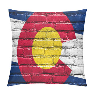Personality  Colorado State Flag Painted On Brick Wall Pillow Covers