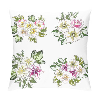 Personality  Vintage Style Flowers With Leaves Pattern Pillow Covers