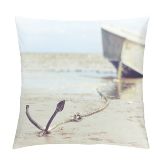 Personality  Anchored On The Shore With Boat Pillow Covers