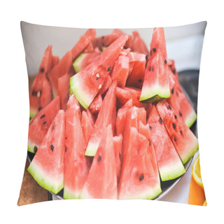 Personality  Triangular Watermelon Slices On A Plate Pillow Covers