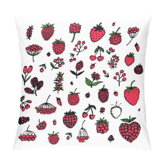 Personality  Berries Collection, Sketch For Your Design Pillow Covers