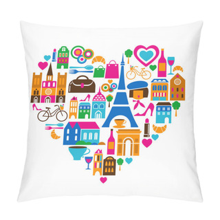 Personality  Pars Love - Vector Illustration With Set Of Icons Pillow Covers