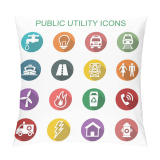 Personality  Public Utility Long Shadow Icons Pillow Covers