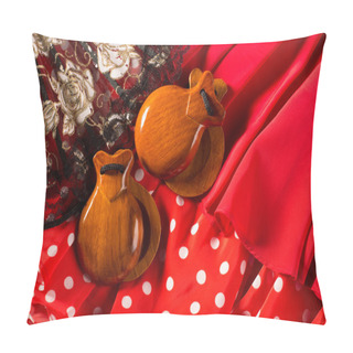Personality  Castanets Fan And Flamenco Comb Typical From Spain Pillow Covers