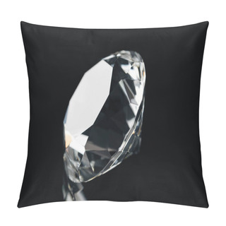 Personality  Pure Shiny Diamond Isolated On Black Pillow Covers