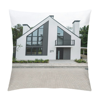 Personality  Green Grass Near New Modern And Luxury Home  Pillow Covers