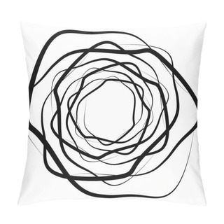 Personality  Monochrome Volute, Vortex Shapes. Twisted Helix Elements. Rotation, Spin And Twist Concept Design Pillow Covers
