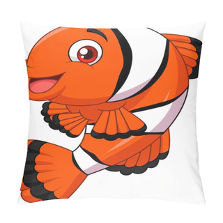 Personality  Adorable Clown Fish Posing Isolated On White Background Pillow Covers
