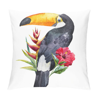 Personality  Watercolor Toucan Pillow Covers
