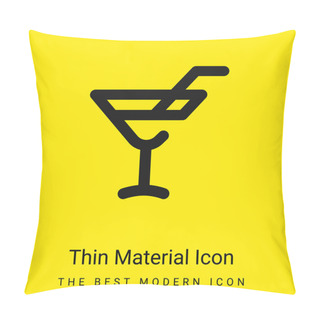 Personality  Alcoholic Drink Minimal Bright Yellow Material Icon Pillow Covers