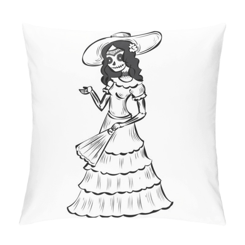 Personality  La Calavera Catrina. Mexican tradition pillow covers