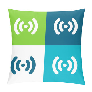 Personality  Antenna Signal Flat Four Color Minimal Icon Set Pillow Covers