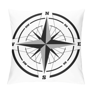 Personality  Compass Wind Rose Hand Drawn Design Element Pillow Covers