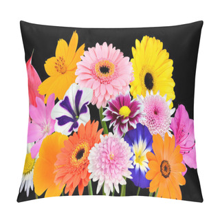 Personality  Flower Bouquet Collection Of Various Colorful Flowers Isolated Pillow Covers