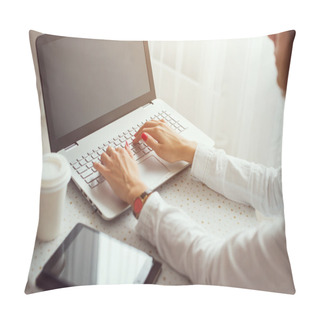 Personality  Freelancer Using Laptop, Pillow Covers