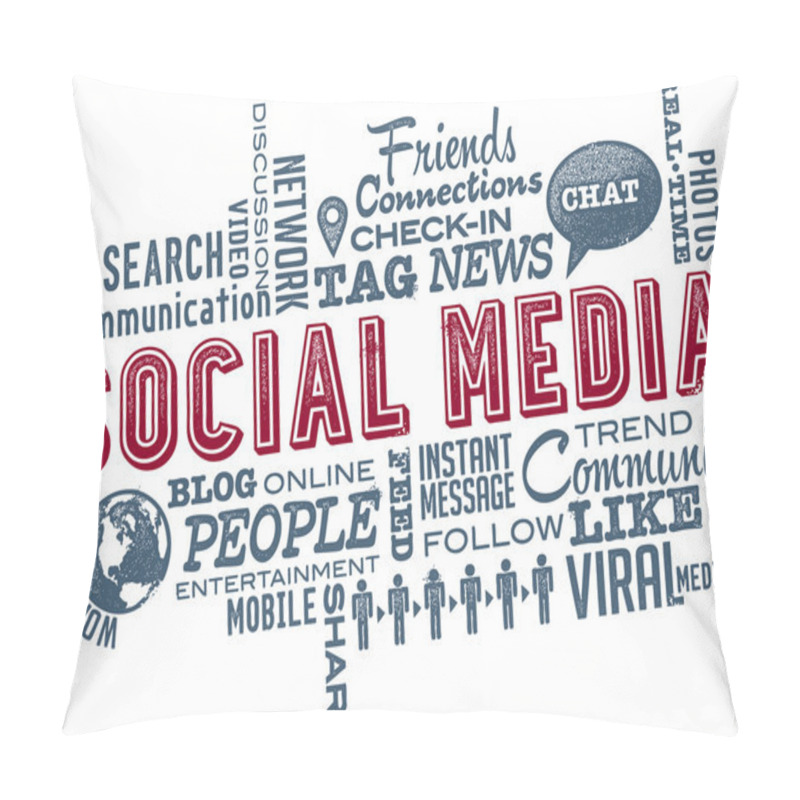 Personality  Social Media Word Cloud Pillow Covers