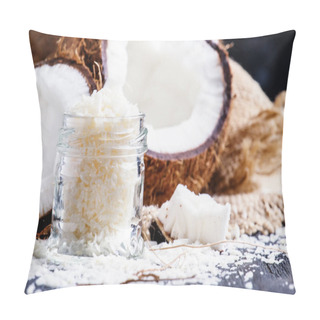 Personality  Coconut Shaving In A Glass Jar Pillow Covers