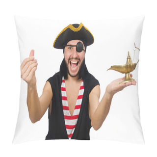 Personality  Man Pirate Isolated On The White Background Pillow Covers