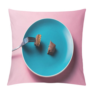 Personality  A Cut Dessert On Plate. Pillow Covers